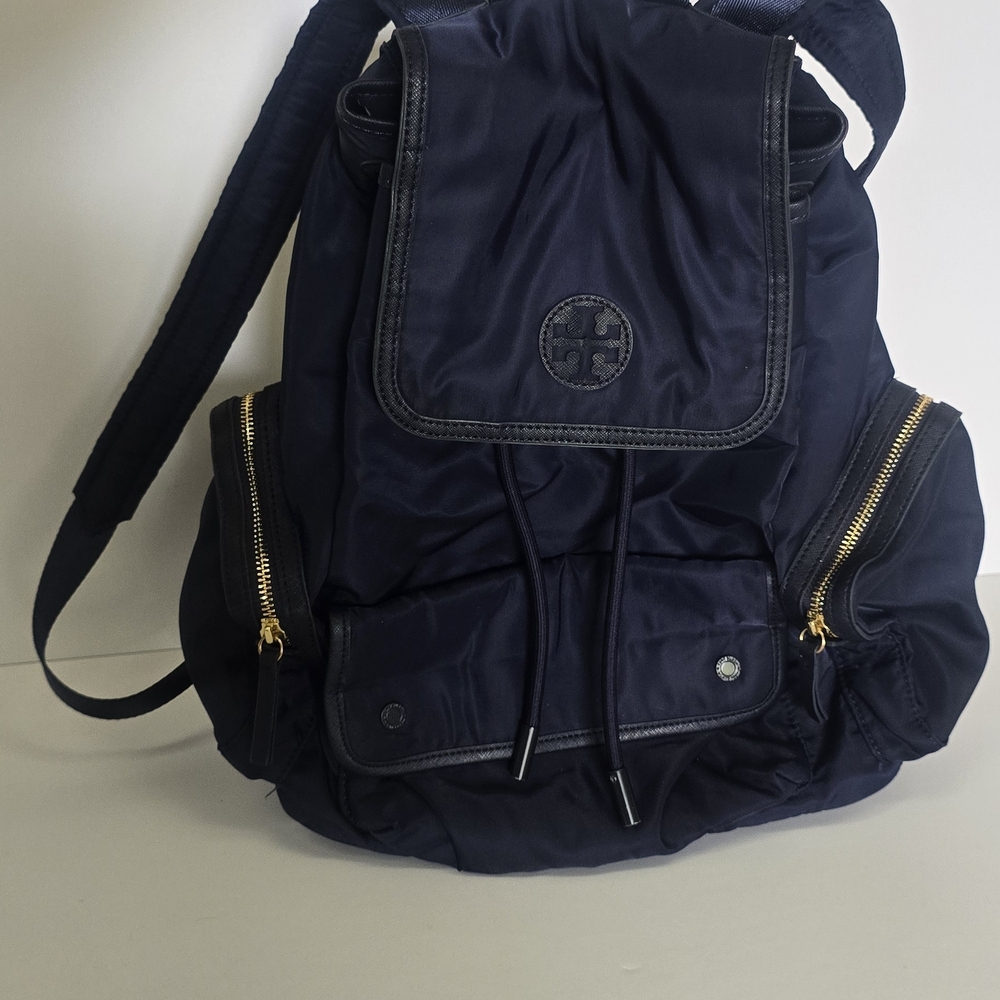 Tory Burch Navy Backpack with Gold Accents - Perfect Disney Bag